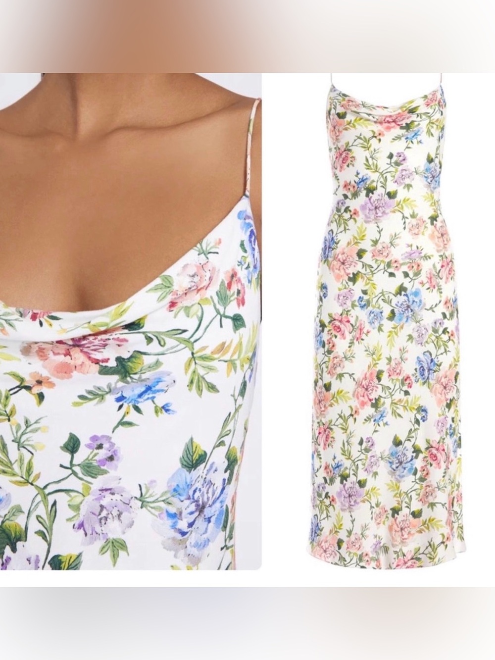 Alice Olivia Dress Womens 6 Floral Midi Slip Spring Wedding Cottagecore Prairie